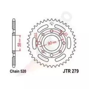 Zębatka tył stalowa JT JTR279.31, 31z rozmiar 520 - JTR279.31