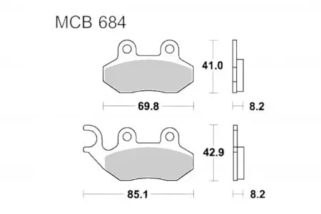 Zavorne ploščice TRW Lucas MCB 684 (2 kosa) - MCB684