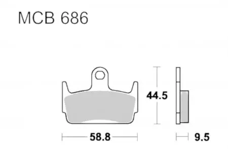 Zavorne ploščice TRW Lucas MCB 686 (2 kosa) - MCB686