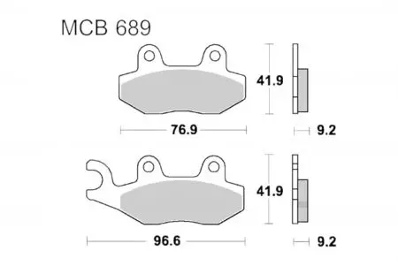 Bremsbeläge TRW Lucas MCB 689 1x Satz (2 Stück) - MCB689