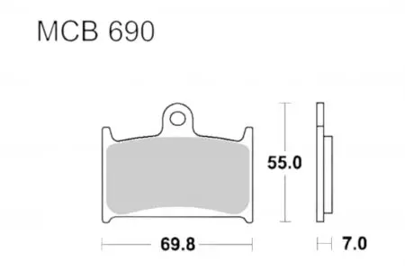 Bremsbeläge TRW Lucas MCB 690 1x Satz (2 Stück) - MCB690