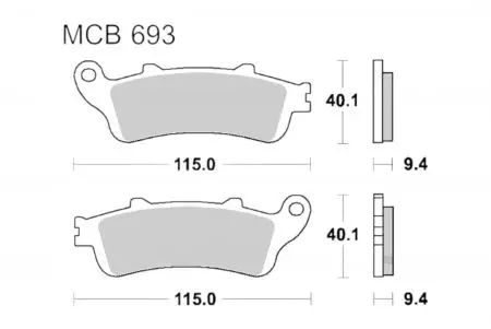 Zavorne ploščice TRW Lucas MCB 693 (2 kosa) - MCB693