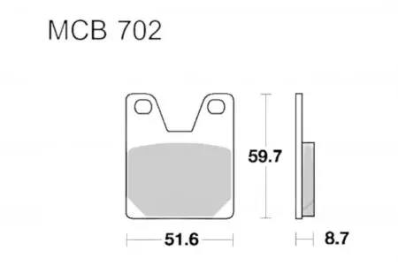 TRW Lucas MCB 702 stabdžių trinkelės (2 vnt.) - MCB702