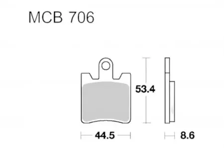 Bremsbeläge TRW Lucas MCB 706 1x Satz (2 Stück) - MCB706
