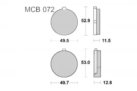 Plăcuțe de frână TRW Lucas MCB 72 (2 buc.) - MCB72