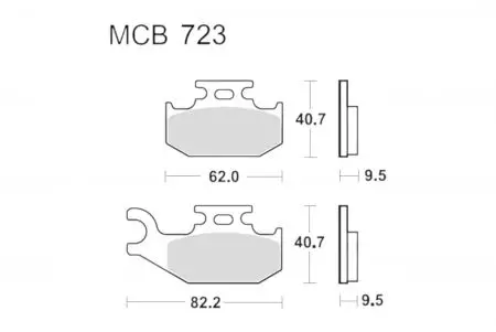 Bremsbeläge TRW Lucas MCB 723 SI 1x Satz (2 Stück) - MCB723SI