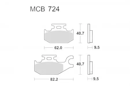 Brzdové doštičky TRW Lucas MCB 724 SI (2 ks) - MCB724SI