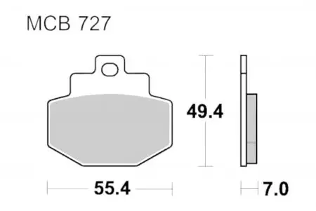 Zavorne ploščice TRW Lucas MCB 727 (2 kosa) - MCB727