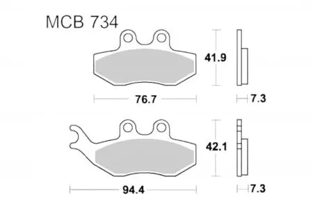 TRW Lucas MCB 734 EC zavorne ploščice (2 kosa) - MCB734EC