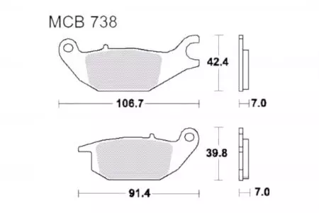 Спирачни накладки TRW Lucas MCB 738 (2 бр.) - MCB738