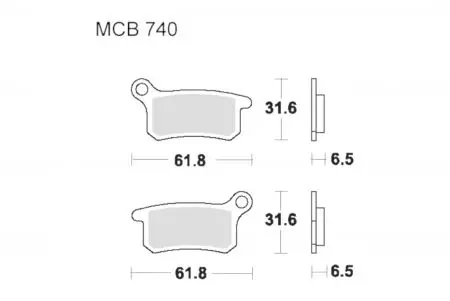 Klocki hamulcowe TRW Lucas MCB 740 EC (2 szt.) - MCB740EC