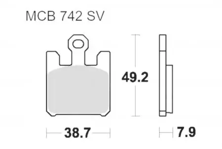 Bremsbeläge TRW Lucas MCB 742 SV (4 szt.) - MCB742SV