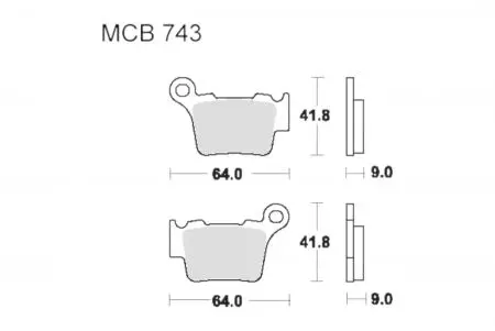 Bremsbeläge TRW Lucas MCB 743 RSI 1x Satz (2 Stück) - MCB743RSI