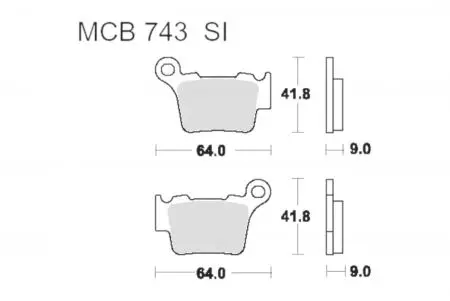 Bremsbeläge TRW Lucas MCB 743 SI 1x Satz (2 Stück) - MCB743SI