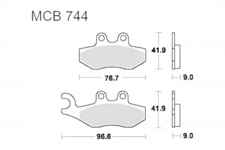 Bremsbeläge TRW Lucas MCB 744 EC 1x Satz (2 Stück) - MCB744EC