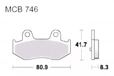 Zavorne ploščice TRW Lucas MCB 746 (2 kosa) - MCB746