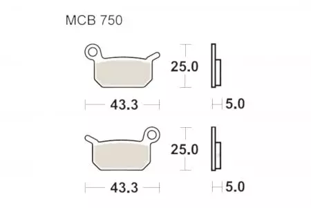 Bremsbeläge TRW Lucas MCB 750 SI 1x Satz (2 Stück) - MCB750SI