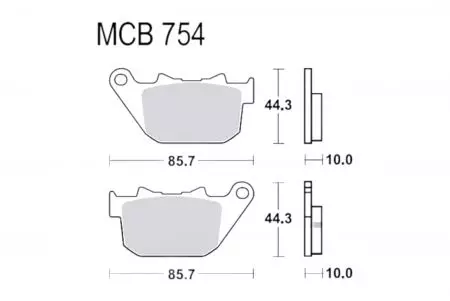 Bremsbeläge TRW Lucas MCB 754 SH 1x Satz (2 Stück) - MCB754SH