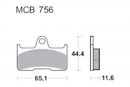 Bremsbeläge TRW Lucas MCB 756 SI 1x Satz (2 Stück) - MCB756SI