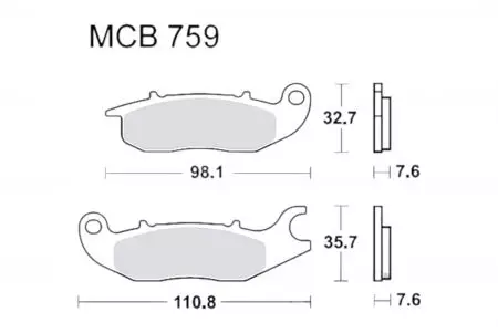 Plăcuțe de frână TRW Lucas MCB 759 EC (2 buc.) - MCB759EC