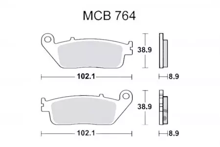 Plăcuțe de frână TRW Lucas MCB 764 SRM (2 buc.) - MCB764SRM