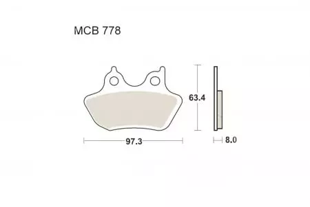 Bremsbeläge TRW Lucas MCB 778 SH 1x Satz (2 Stück) - MCB778SH