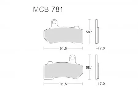 Pastilhas de travão TRW Lucas MCB 781 SV (2 unid.) - MCB781SV