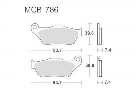 Спирачни накладки TRW Lucas MCB 786 (2 бр.) - MCB786