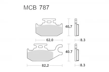 Bremsbeläge TRW Lucas MCB 787 SI 1x Satz (2 Stück)-2