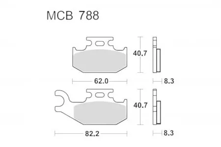 Bremsbeläge TRW Lucas MCB 788 SI 1x Satz (2 Stück) - MCB788SI