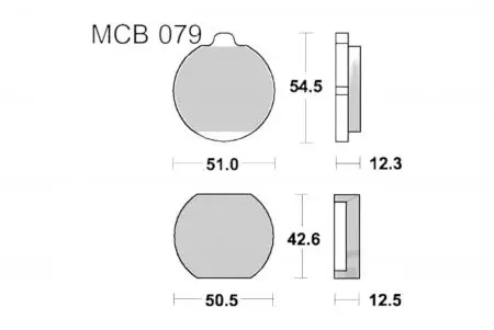 Plăcuțe de frână TRW Lucas MCB 79 (2 buc.) - MCB79