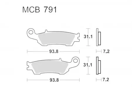 Bremsbeläge TRW Lucas MCB 791 EC 1x Satz (2 Stück) - MCB791EC