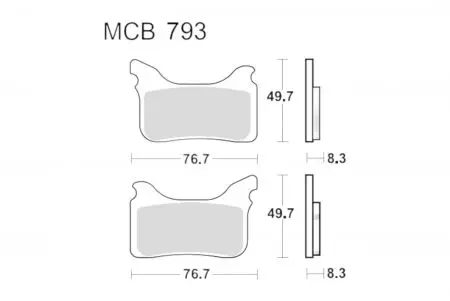 TRW Lucas MCB 793 SRQ remblokken (2 st.) - MCB793SRQ