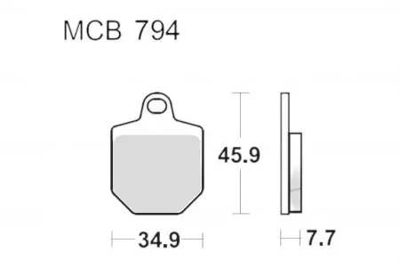 Brzdové destičky TRW Lucas MCB 794 SRQ (2 ks) - MCB794SRQ