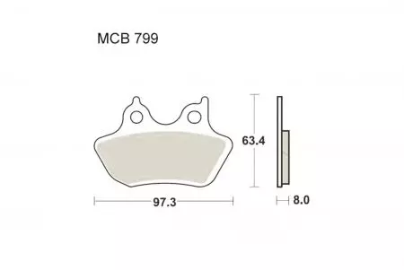 Bremsbeläge TRW Lucas MCB 799 SH 1x Satz (2 Stück) - MCB799SH