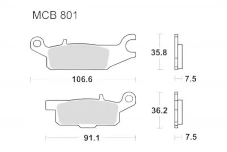 Bremsbeläge TRW Lucas MCB 801 SI 1x Satz (2 Stück) - MCB801SI