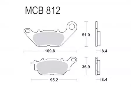 TRW Lucas MCB 812 bremseklodser (2 stk.) - MCB812