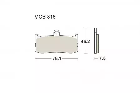 Plăcuțe de frână TRW Lucas MCB 816 SRQ (2 buc.) - MCB816SRQ