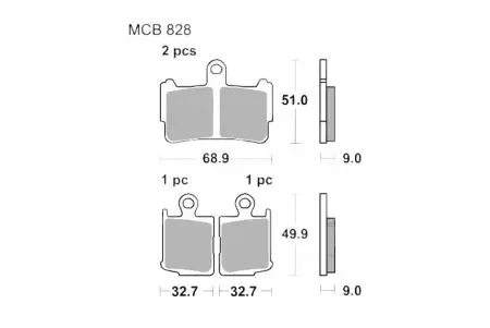 Bremsbeläge TRW Lucas MCB 828 SV 1x Satz (2 Stück) - MCB828SV
