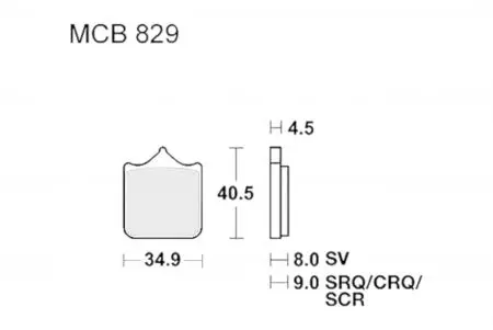 Brzdové destičky TRW Lucas MCB 829 CRQ (2 ks) - MCB829CRQ