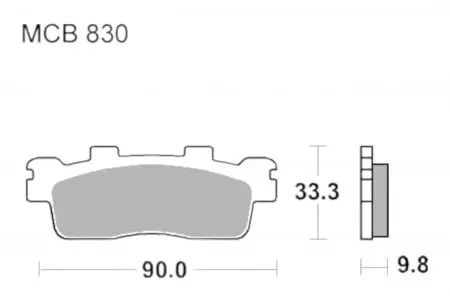 Brzdové destičky TRW Lucas MCB 830 SRM (2 ks) - MCB830SRM