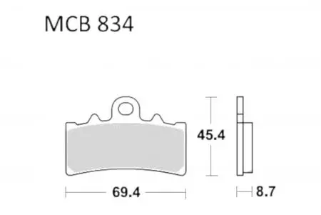 Bremsbeläge TRW Lucas MCB 834 1x Satz (2 Stück) - MCB834
