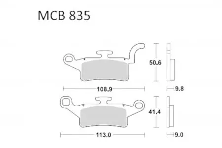 Bremsbeläge TRW Lucas MCB 835 1x Satz (2 Stück) - MCB835