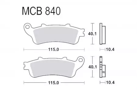 Pastilhas de travão TRW Lucas MCB 840 SH (2 unid.) - MCB840SH