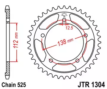 Zadní ocelové řetězové kolo JT JTR1304.41, velikost 41z 525 - JTR1304.41