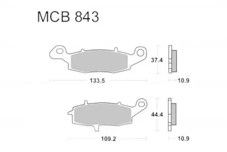 Bremsbeläge TRW Lucas MCB 843 1x Satz (2 Stück) - MCB843
