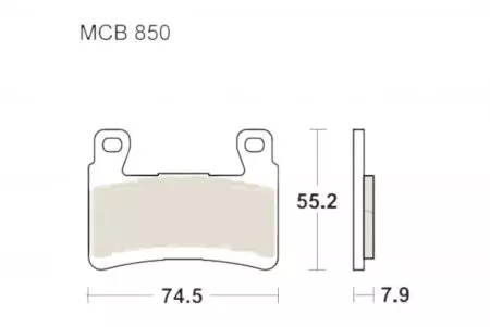 Bremsbeläge TRW Lucas MCB 850 CRQ 1x Satz (2 Stück) - MCB850CRQ