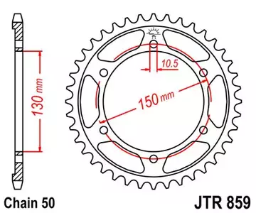 Задно зъбно колело JT JTR859.48, 48z размер 530 - JTR859.48