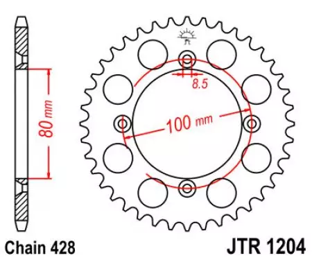 Tagumine hammasratas JT JTR1204.50, 50z suurus 428-2