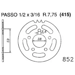 Čelični stražnji lančanik Esjot 20-0852-45, 45Z, veličina 415